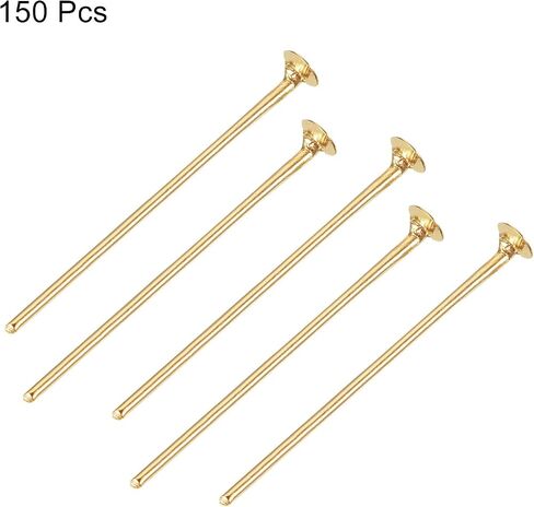 MECCANIXITY 150Pcs Flat Head Pins for Jewelry Making 40mm Brass Flat Head Pins Jewelry Head Pins for Craft Earring Bracelet Necklace Pendant Supplies 20 Gauge Rose Gold in Saudi Arabia