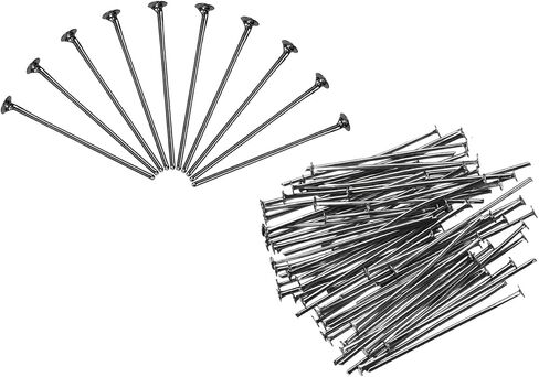 MECCANIXITY 150Pcs Flat Head Pins for Jewelry Making 40mm Brass Flat Head Pins Jewelry Head Pins for Craft Earring Bracelet Necklace Pendant Supplies 20 Gauge Rose Gold in Saudi Arabia