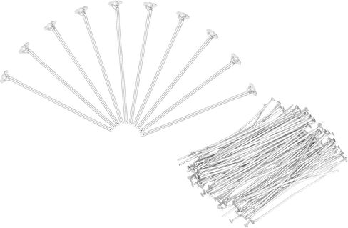 MECCANIXITY 150Pcs Flat Head Pins for Jewelry Making 40mm Brass Flat Head Pins Jewelry Head Pins for Craft Earring Bracelet Necklace Pendant Supplies 20 Gauge Rose Gold in Saudi Arabia