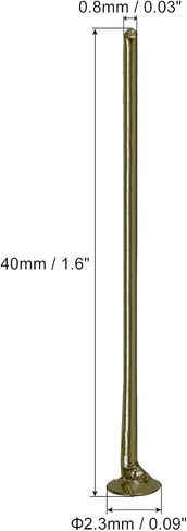 MECCANIXITY 150Pcs Flat Head Pins for Jewelry Making 40mm Brass Flat Head Pins Jewelry Head Pins for Craft Earring Bracelet Necklace Pendant Supplies 20 Gauge Rose Gold in Saudi Arabia