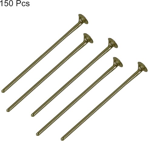 MECCANIXITY 150Pcs Flat Head Pins for Jewelry Making 40mm Brass Flat Head Pins Jewelry Head Pins for Craft Earring Bracelet Necklace Pendant Supplies 20 Gauge Rose Gold in Saudi Arabia