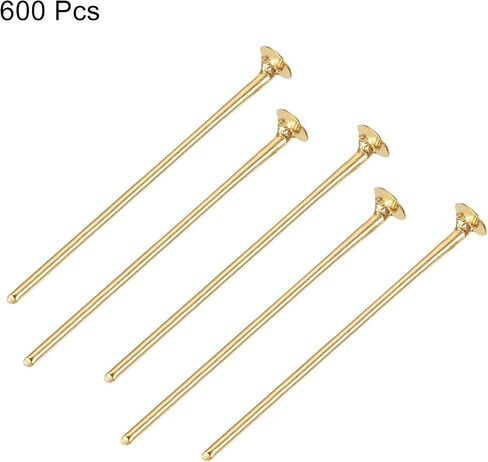 MECCANIXITY 600Pcs Flat Head Pins for Jewelry Making 40mm Brass Flat Head Pins Jewelry Head Pins for Craft Earring Bracelet Necklace Pendant Supplies 20 Gauge Rose Gold in Saudi Arabia