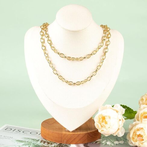 32.8 Feet Thin Paperclip Chains for Jewelry Making Width 4MM Craft Chain for Necklace Making Gold Plated Iron Chain Bulk with Lobster Clasps Jump Rings Jewelry Making Supplies in Saudi Arabia