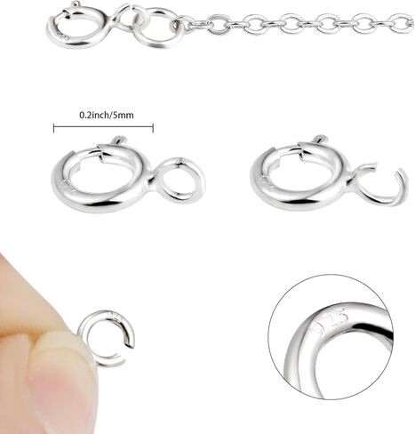 18K Gold Necklace Clasps - 5mm Spring Clasps for Jewelry Making, 4mm Jump Rings, Jewelry Clasps and Closures, Suitable for Jewelry Making Necklaces Bracelet in Kuwait