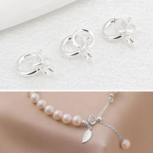 18K Gold Necklace Clasps - 5mm Spring Clasps for Jewelry Making, 4mm Jump Rings, Jewelry Clasps and Closures, Suitable for Jewelry Making Necklaces Bracelet in Kuwait