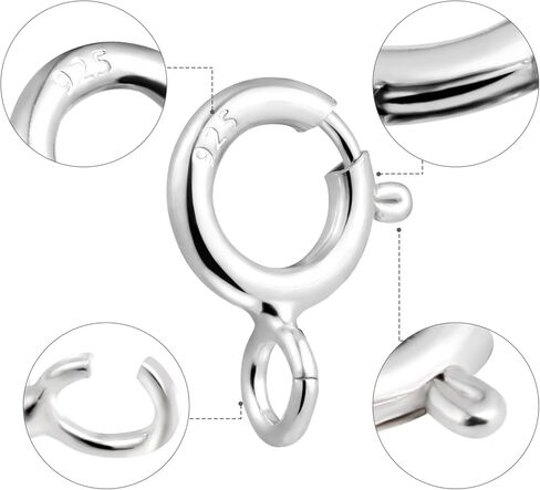 18K Gold Necklace Clasps - 5mm Spring Clasps for Jewelry Making, 4mm Jump Rings, Jewelry Clasps and Closures, Suitable for Jewelry Making Necklaces Bracelet in Kuwait