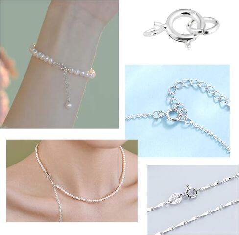 18K Gold Necklace Clasps - 5mm Spring Clasps for Jewelry Making, 4mm Jump Rings, Jewelry Clasps and Closures, Suitable for Jewelry Making Necklaces Bracelet in Kuwait