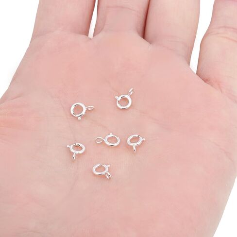 18K Gold Necklace Clasps - 5mm Spring Clasps for Jewelry Making, 4mm Jump Rings, Jewelry Clasps and Closures, Suitable for Jewelry Making Necklaces Bracelet in Kuwait