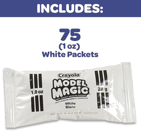 Crayola Model Magic - White (1oz), 75 Count, Bulk Clay, Air Dry Modeling Clay For Kids, Art Supplies, Kids Easter Basket Stuffers in Saudi Arabia