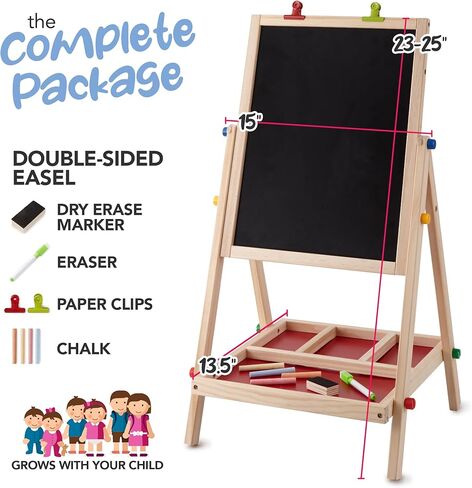 Modern Innovations 2-in-1 Double Sided Kid's Easel, Tabletop Art Easel for Kids 2-4, Toddler Easel, Chalk Board for Kids, Kids Art Easel, Art Easel for Toddlers 2-4 Years, Painting Easel Kids in Kuwait