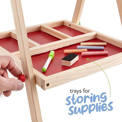 Modern Innovations 2-in-1 Double Sided Kid's Easel, Tabletop Art Easel for Kids 2-4, Toddler Easel, Chalk Board for Kids, Kids Art Easel, Art Easel for Toddlers 2-4 Years, Painting Easel Kids in Kuwait