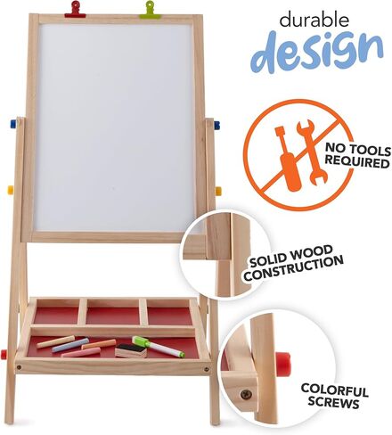 Modern Innovations 2-in-1 Double Sided Kid's Easel, Tabletop Art Easel for Kids 2-4, Toddler Easel, Chalk Board for Kids, Kids Art Easel, Art Easel for Toddlers 2-4 Years, Painting Easel Kids in Kuwait