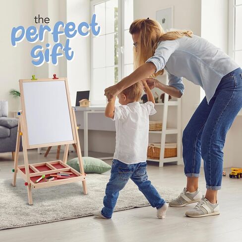 Modern Innovations 2-in-1 Double Sided Kid's Easel, Tabletop Art Easel for Kids 2-4, Toddler Easel, Chalk Board for Kids, Kids Art Easel, Art Easel for Toddlers 2-4 Years, Painting Easel Kids in Kuwait