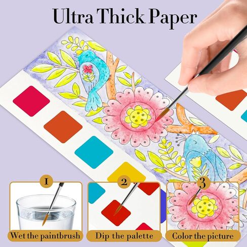 كتب الرسم بالألوان المائية من جيكرين، مجموعة تلوين الرسم بالألوان المائية للجيب، طلاء مع علامات مائية، هدايا حفلات السفر للأطفال الصغار للأولاد والبنات in Kuwait