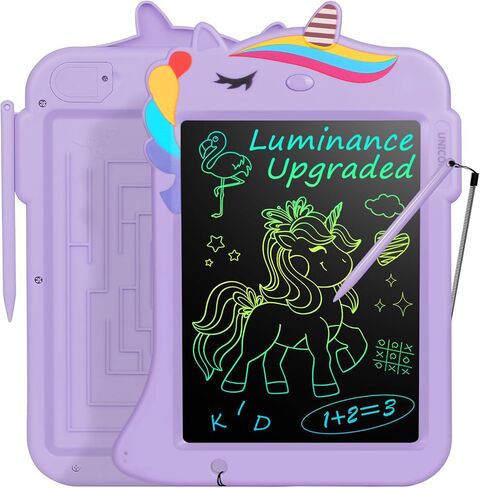Jasonwell LCD Drawing Writing Tablet - Drawing Pad Doodle Board for Kids Toddlers Drawing Toy Educational Learning Toys Christmas Birthday Gift 2 3 4 5 6 7 8 Year Old Girls Boys (Purple Unicorn) in Saudi Arabia