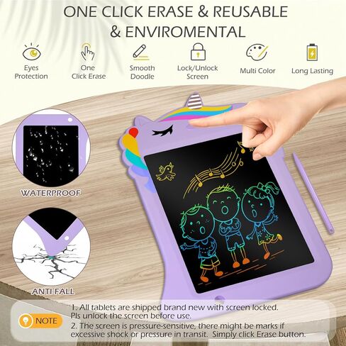 Jasonwell LCD Drawing Writing Tablet - Drawing Pad Doodle Board for Kids Toddlers Drawing Toy Educational Learning Toys Christmas Birthday Gift 2 3 4 5 6 7 8 Year Old Girls Boys (Purple Unicorn) in Saudi Arabia