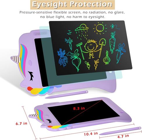 Jasonwell LCD Drawing Writing Tablet - Drawing Pad Doodle Board for Kids Toddlers Drawing Toy Educational Learning Toys Christmas Birthday Gift 2 3 4 5 6 7 8 Year Old Girls Boys (Purple Unicorn) in Saudi Arabia