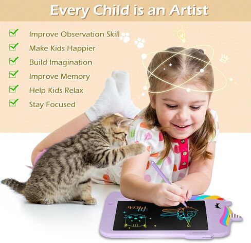 Jasonwell LCD Drawing Writing Tablet - Drawing Pad Doodle Board for Kids Toddlers Drawing Toy Educational Learning Toys Christmas Birthday Gift 2 3 4 5 6 7 8 Year Old Girls Boys (Purple Unicorn) in Saudi Arabia