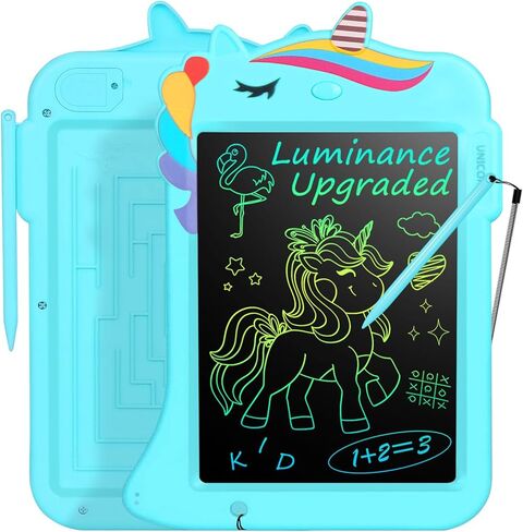جهاز كمبيوتر لوحي للكتابة LCD من جيسونويل - لوحة رسم لوحة خربش للأطفال الصغار لعبة رسم ألعاب تعليمية تعليمية هدية عيد الميلاد 2 3 4 5 6 7 8 سنوات من البنات والأولاد (وحيد القرن الأرجواني) in Kuwait