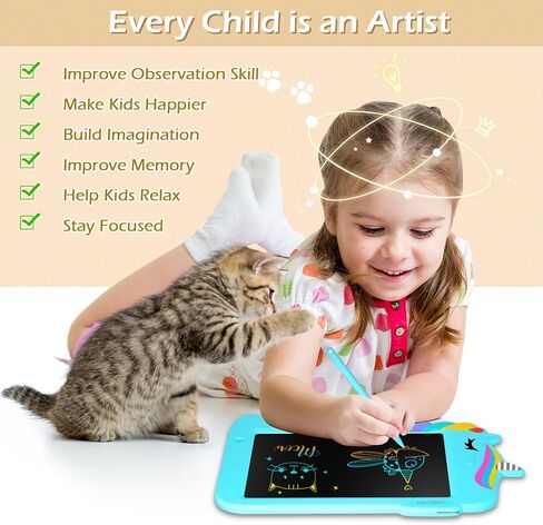 جهاز كمبيوتر لوحي للكتابة LCD من جيسونويل - لوحة رسم لوحة خربش للأطفال الصغار لعبة رسم ألعاب تعليمية تعليمية هدية عيد الميلاد 2 3 4 5 6 7 8 سنوات من البنات والأولاد (وحيد القرن الأرجواني) in Kuwait