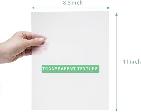 75 ورقة من ورق الرق الشفاف مقاس 8.5 × 11 بوصة، ورق تتبع قابل للطباعة بوزن 100 جرامًا لكل متر مربع/68 رطلًا للدعوات والرسم وطبقات البطاقات in Kuwait