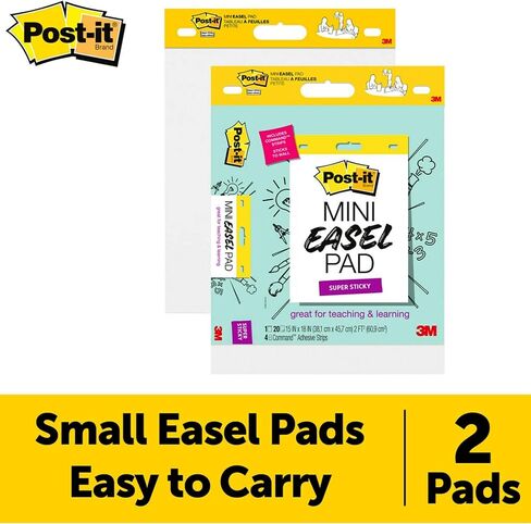 Post-it Notes Super Sticky Easel Pads, 15" x 18", Mini, White, Pack of 2 Pads in Saudi Arabia
