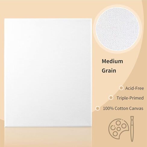 4 Pack 11 x 14 inch Artistry Canvas Boards Cotton Stretched Canvas 5/8 Inch Profile for Beginners and Artists for Artists Painting, Acrylic and Oil Painting in Saudi Arabia