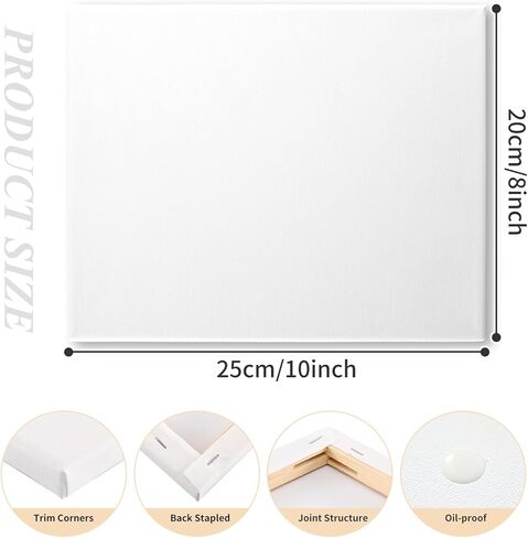 6 عبوات من لوحات قماشية فنية مقاس 8 × 10 بوصة مصنوعة من القطن الممدد مقاس 5/8 بوصة للمبتدئين والفنانين للرسم والأكريليك والرسم الزيتي in Kuwait