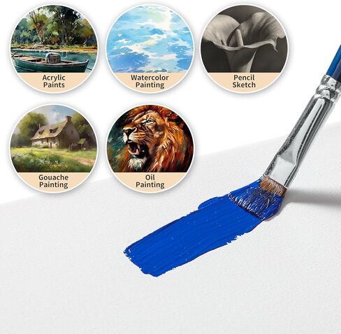 6 عبوات من لوحات قماشية فنية مقاس 8 × 10 بوصة مصنوعة من القطن الممدد مقاس 5/8 بوصة للمبتدئين والفنانين للرسم والأكريليك والرسم الزيتي in Kuwait