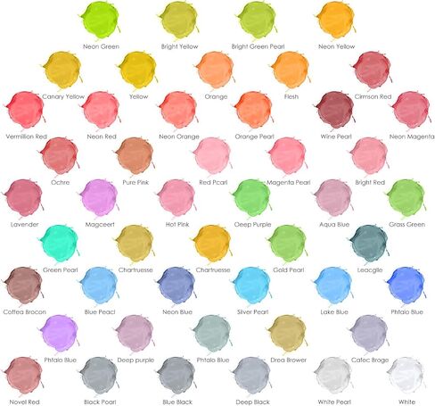 Airbrush Paint - 48 Colors Airbrush Paint Set 1fl oz, Opaque & Brilliant Colors, Leather & Shoe Acrylic Air brush Paint Kit Ready to Spray Water Based for Artists Beginners Hobbyist in Kuwait