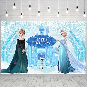 Frozen Theme Photo Backdrop for Party Supplies Princess Elsa Photography Background Banner Birthday Party Decorations 5x3ft in Saudi Arabia