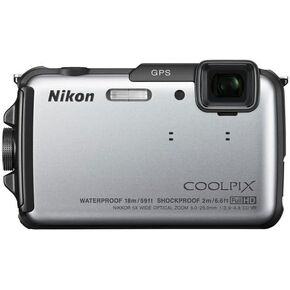 Nikon Coolpix AW110 Wi-Fi والكاميرا الرقمية المقاومة للماء مع GPS (Silver) in Saudi Arabia