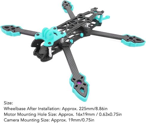 FPV Drone Frame 225mm Racing Freestyle Quad 8.86in Wheelbase Carbon FPV Racing Drone Frame for HD FPV Freestyle RC Drone(Blue) in Saudi Arabia