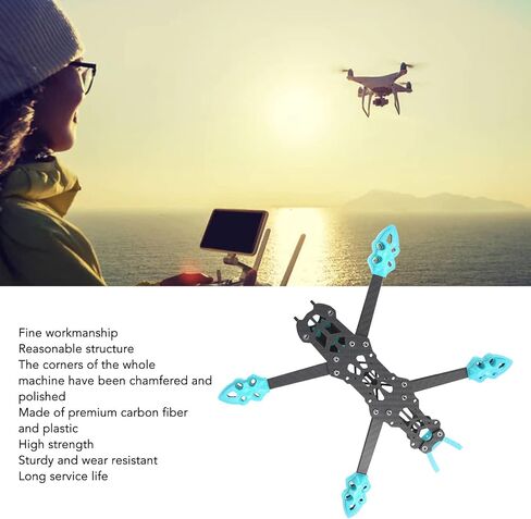 FPV Drone Frame 225mm Racing Freestyle Quad 8.86in Wheelbase Carbon FPV Racing Drone Frame for HD FPV Freestyle RC Drone(Blue) in Saudi Arabia