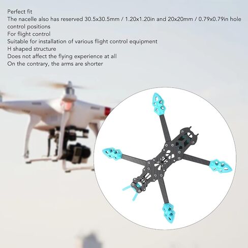 FPV Drone Frame 225mm Racing Freestyle Quad 8.86in Wheelbase Carbon FPV Racing Drone Frame for HD FPV Freestyle RC Drone(Blue) in Saudi Arabia