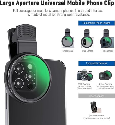 NEewer 67mm 7 Pack ND Filter Set متوافق مع Android Samsung Google Pixel Huawei Xiaomi Clip على CPL + ND32 + Starlight + GND (Red/Orange/Yellow) Camera Lens Associory Kit ، FL-P11. in Saudi Arabia