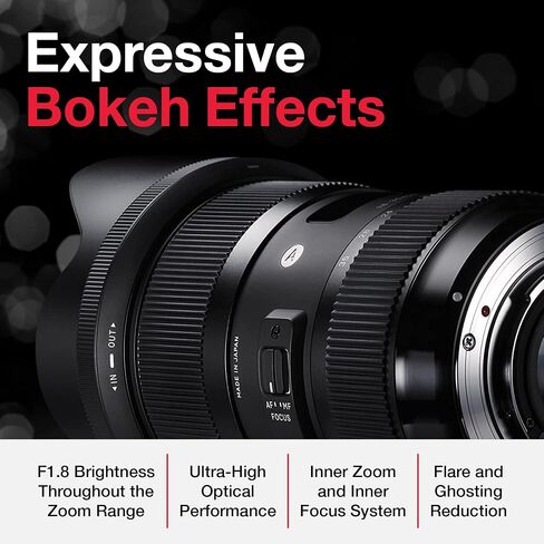 Sigma 18-35mm F1.8 for Canon Camera Bundle with Sigma 18-35 mm Canon Lens, Front and Rear Caps, Lens Hood, Lens Case, 2X 64GB SanDisk Memory Cards (7 Items) in Saudi Arabia