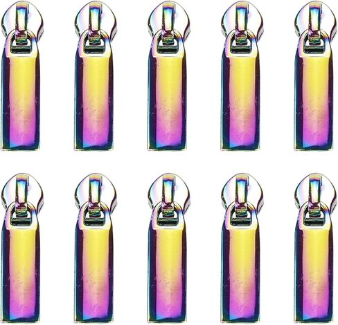 Semetall 10Pcs Rainbow Zipper Pulls,Metal Zipper Sliders for Luggage,Backpacks,Jackets,Purses,Handbags in Kuwait