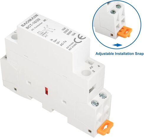 Baomain Household AC Contactor HC1-50/20 110V 50A 50/60Hz 2 Pole 2NO Normally Open Universal Circuit Control in Kuwait