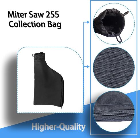 Miter Saw Dust Bag 255 Collection Bag for Miter Saw, Tank Belt Sander, Edge Planer, Diagonal Saw with Zipper and Wired Adjustable (2 Pack) in Saudi Arabia