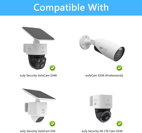 Mounting Corner Bracket for Security Camera,Metal Corner Mount Compatible with Eufy SoloCam S340/E30/4G LTE Cam S330/E330 (Professional) Cameras（White） in Saudi Arabia