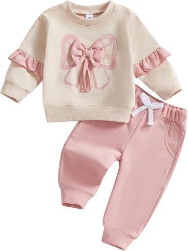 Toddler Baby Girl Fall Outfit Infant Goose Print Sweatshirt Tops and Jogger Pants 6 12 18 24M 2T Girl Clothes in Saudi Arabia