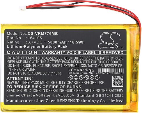 Battery for VTech LF915, LF920, LF930 HD, RM5766HD, RM5854HD, RM7764HDV2, RM7766HD, RM7868 2HD, VC2105, VM901, VM919HD, VM928HD PN:VTech 164105 5000/18.5Wh in Saudi Arabia