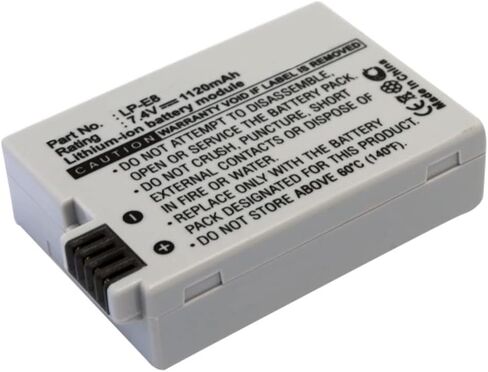 Synergy Digital Camera Battery, Compatible with Canon EOS Rebel T2i Digital Camera, (Li-ion, 7.4V, 1120mAh) Ultra High Capacity, Replacement for Canon LP-E8 Battery in Saudi Arabia