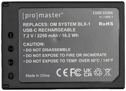 بطارية Promaster Li-ion لنظام OM BLX-1 مع شحن USB-C ، (Model 65366) in Saudi Arabia