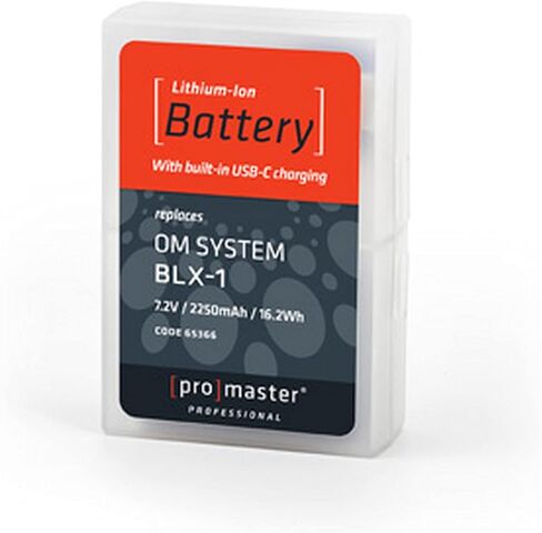 بطارية Promaster Li-ion لنظام OM BLX-1 مع شحن USB-C ، (Model 65366) in Saudi Arabia
