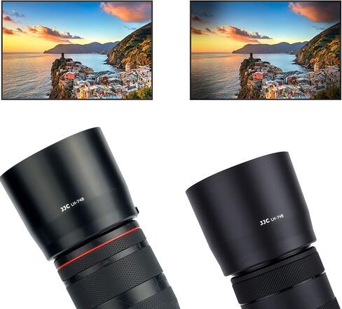 JJC ET-74B Bayonet Lens Hood & 67mm Ultra-Low Reflectivity UV Filter for Canon RF 100-400mm f/5.6-8 is USM and EF 70-300mm f/4-5.6 is II USM Lens in Saudi Arabia