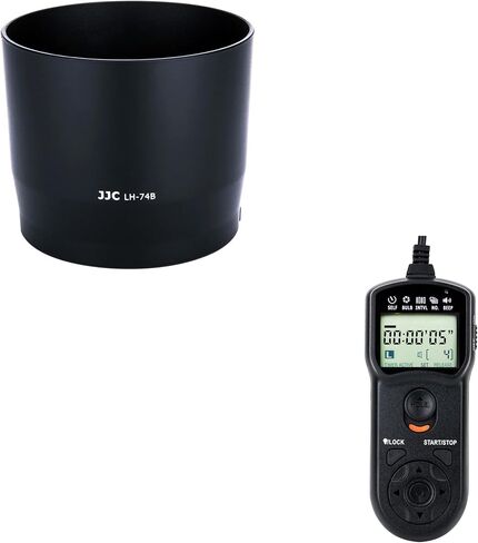 JJC ET-74B Bayonet Lens Hood & Intervalometer Timer Remote Shutter Release for Canon RF 100-400mm f/5.6-8 is USM and EF 70-300mm f/4-5.6 is II USM Lens & Canon EOS Rebel Cameras in Saudi Arabia