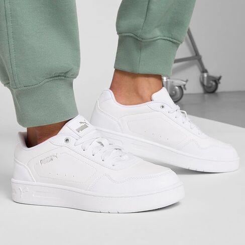 PUMA Women's Court Classy Shoes, White-Silver, 5.5 in Saudi Arabia