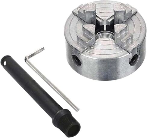 4 Jaw Lathe Chuck Wood Lathe Chuck Wood Turning Clamp Zinc Alloy Silver Milling Drilling Tool Threaded Back for Machine Drill Chuck in Kuwait